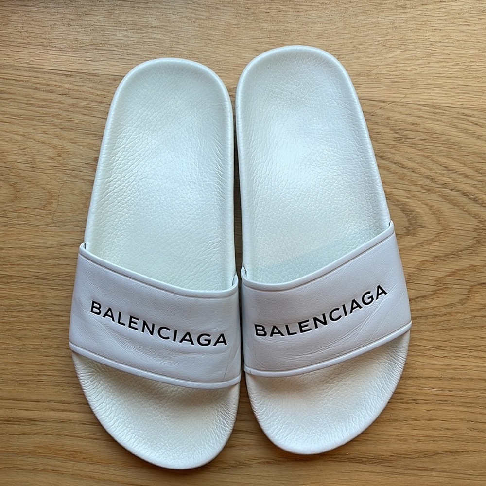 Balenciaga white slides EU 38 Us size 8